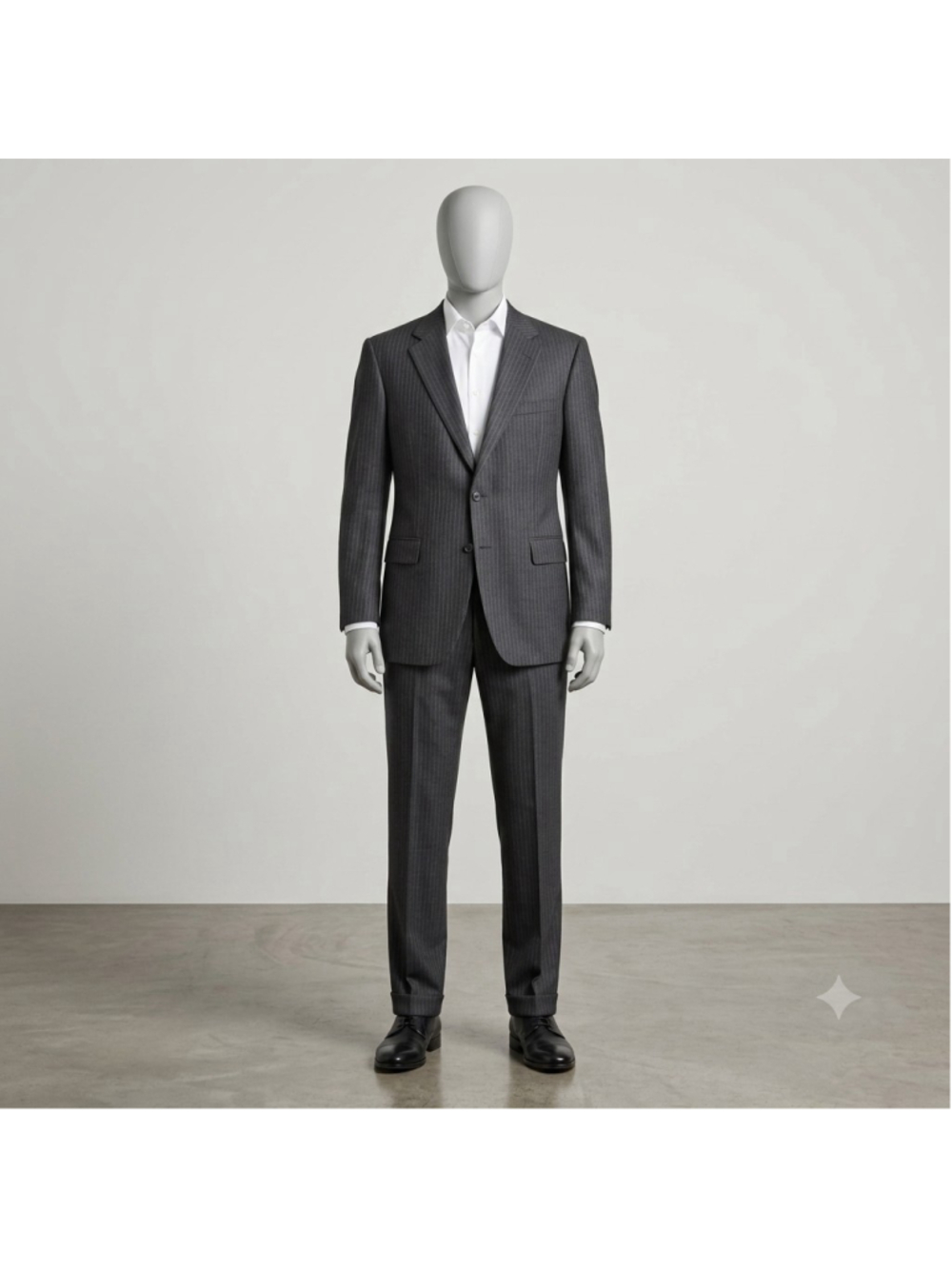 Vintage Nordstrom Mens 2 Piece Suit Navy Pinstripe Pure Wool 2 Button Retro 42R